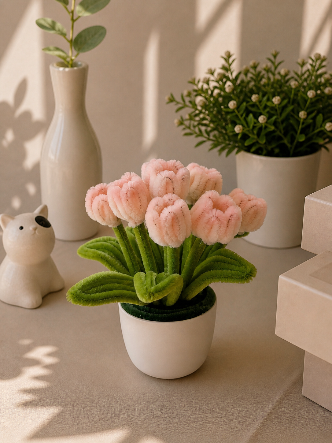 Mini Tulip Pot – Peach Cream