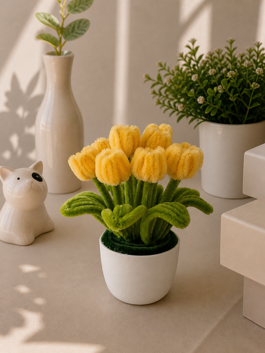 Mini Tulip Pot – Sunny Yellow