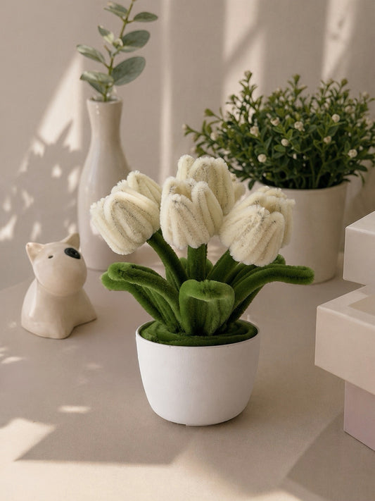 Mini Tulip Mix Pot – Ivory Cream